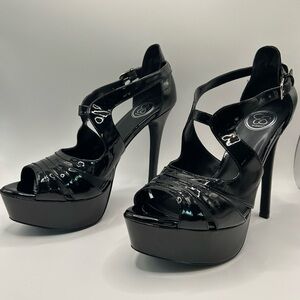 Jessica Simpson Black Strappy Platform Heels